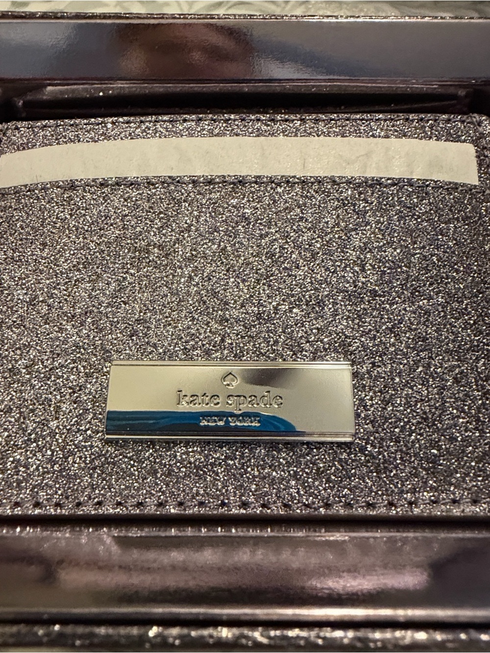 NWT Kate Spade Kenzie Glitter Card Holder - Picture 1 of 6